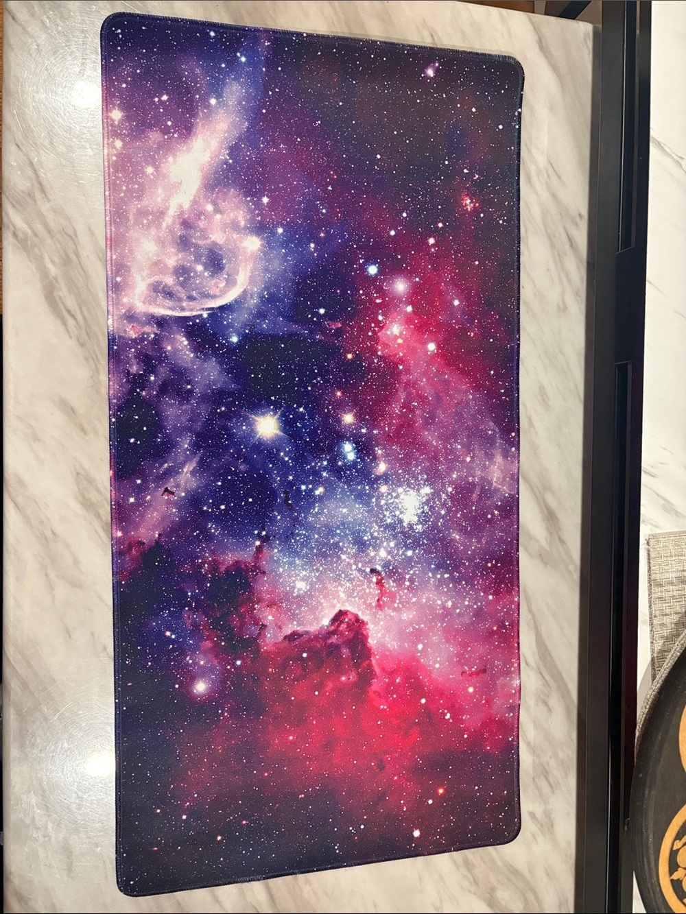 Galaxy Nebula Desk Mat - Purple Pink Blue Star Print